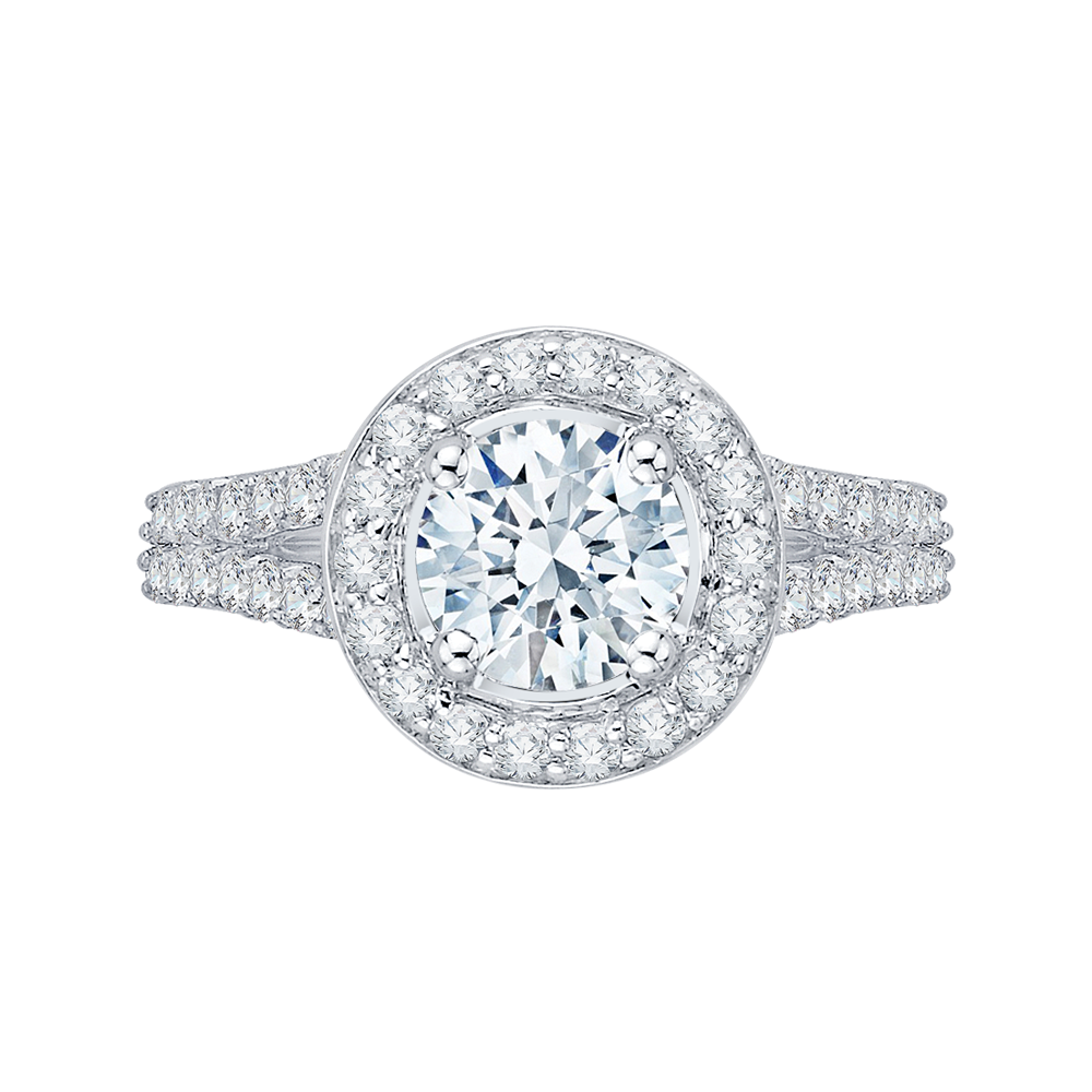 Split Shank Round Diamond Engagement Ring Promezza PR0016EC-02W