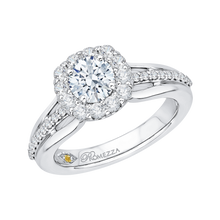 Load image into Gallery viewer, Split Shank Diamond Halo Engagement Ring Promezza PR0017EC-02W

