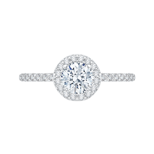 Halo Engagement Ring with Round Diamond Promezza PR0018EC-02W