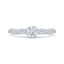 Load image into Gallery viewer, Criss-Cross Shank Diamond Floral Engagement Ring Promezza PR0023EC-02W
