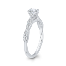 Load image into Gallery viewer, Criss-Cross Shank Diamond Floral Engagement Ring Promezza PR0023EC-02W
