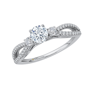 Split Shank Round Diamond Engagement Ring Promezza PR0025EC-02W
