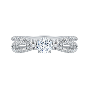 Split Shank Round Diamond Engagement Ring Promezza PR0025EC-02W