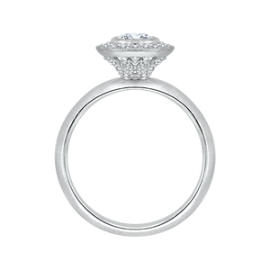 Plain Shank Round Diamond Halo Engagement Ring Promezza PR0029EC-02W