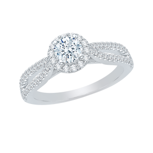 Split Shank Round Diamond Engagement Ring Promezza PR0031EC-02W