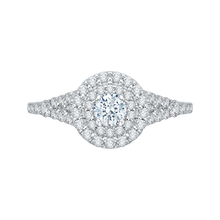 Load image into Gallery viewer, Split Shank Double Halo Round Diamond Engagement Ring Promezza PR0033EC-02W
