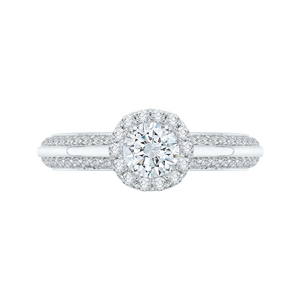 Cathedral Style Engagement Ring with Round Diamond Promezza PR0039EC-02W
