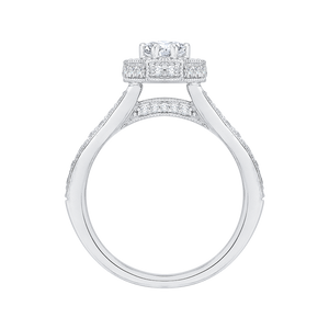 Octagon Shape Halo Engagement Ring Promezza PR0041EC-02W