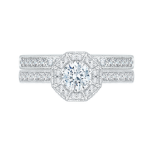 Load image into Gallery viewer, Octagon Shape Halo Engagement Ring Promezza PR0041EC-02W
