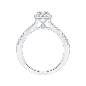 Split Shank Round Diamond Halo Engagement Ring Promezza PR0044EC-02W