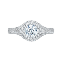 Load image into Gallery viewer, Two Row Round Diamond Halo Engagement Ring Promezza PR0046EC-02W-0.50
