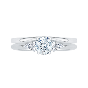 Plain Shank Diamond Engagement Ring Promezza PR0062EC-02W