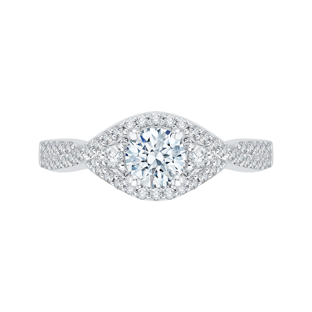 Round Diamond Halo Engagement Ring Promezza PR0064EC-02W