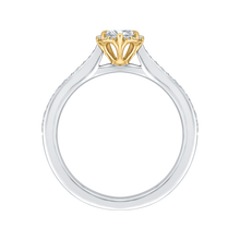 Load image into Gallery viewer, Round Diamond Floral Engagement Ring With Two Tone Gold Promezza PR0078EC-44WY
