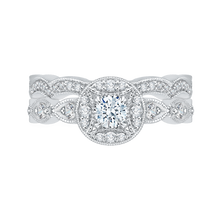 Load image into Gallery viewer, Double Halo Engagement Ring with Round Cut Diamond Promezza PR0079EC-44W
