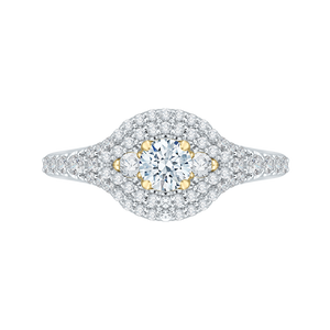 Round Diamond Double Halo Engagement Ring Promezza PR0081EC-44WY