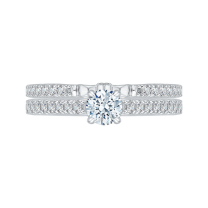 Cathedral Style Round Diamond Engagement Ring Promezza PR0086EC-44W