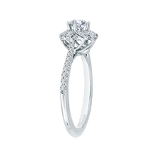 Load image into Gallery viewer, Floral Halo Engagement Ring with Round Diamond Promezza PR0090EC-44W
