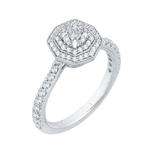 Load image into Gallery viewer, Octagon Shape Double Halo Engagement Ring Promezza PR0091EC-44W
