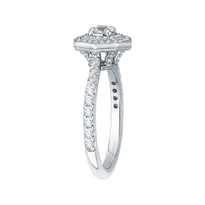 Octagon Shape Double Halo Engagement Ring Promezza PR0091EC-44W
