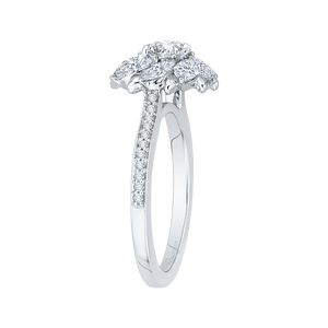 Marquise Diamond Floral Engagement Ring Promezza PR0094ECH-44W
