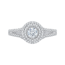 Load image into Gallery viewer, Split Shank Double Halo Diamond Engagement Ring Promezza PR0096ECH-44W
