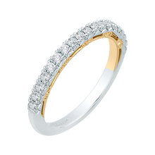 Load image into Gallery viewer, Diamond Wedding Band with White and Yellow Gold Promezza PR0098BH-44WY-.25
