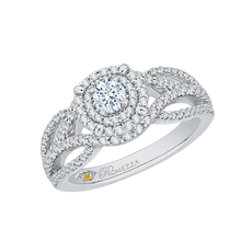 Load image into Gallery viewer, Double Halo Engagement Ring with Round Diamond Promezza PR0099ECH-44W
