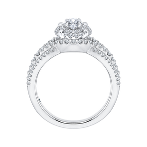 Double Halo Engagement Ring with Round Diamond Promezza PR0099ECH-44W