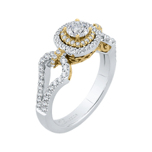 Load image into Gallery viewer, Split Shank Double Halo Engagement Ring Promezza PR0102ECH-44WY
