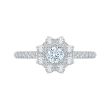Load image into Gallery viewer, Round Diamond with Floral Halo Engagement Ring Promezza PR0104ECH-44W
