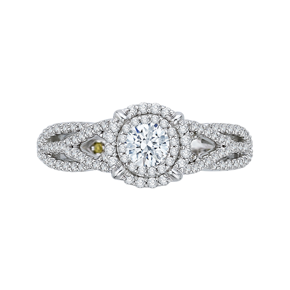 Split Shank Round Diamond Engagement Ring Promezza PR0109ECQ-44W-.33