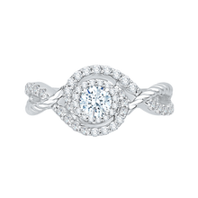 Load image into Gallery viewer, Criss-Cross Shank Halo Engagement Ring Promezza PR0110ECH-44W-.33
