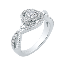 Load image into Gallery viewer, Criss-Cross Shank Halo Engagement Ring Promezza PR0110ECH-44W-.33

