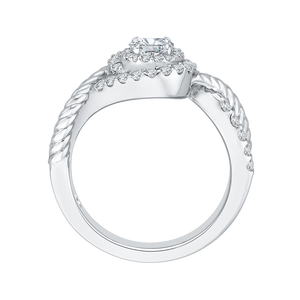 Criss-Cross Shank Halo Engagement Ring Promezza PR0110ECH-44W-.33