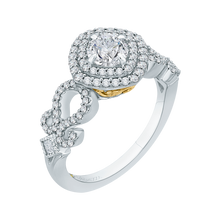Load image into Gallery viewer, Two Tone Double Halo Engagement Ring Promezza PR0113ECH-44WY-.50

