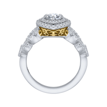 Load image into Gallery viewer, Two Tone Double Halo Engagement Ring Promezza PR0113ECH-44WY-.50
