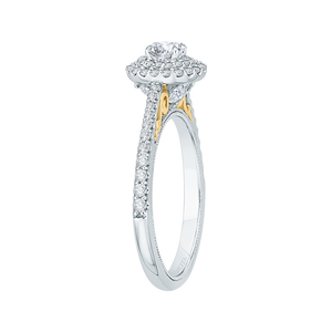 Double Halo Engagement Ring Promezza PR0117ECH-44WY-.33