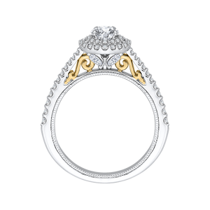 Double Halo Engagement Ring Promezza PR0117ECH-44WY-.33