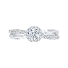 Load image into Gallery viewer, Split Shank Diamond Halo Engagement Ring Promezza PR0123ECH-44W-.33
