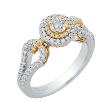 Load image into Gallery viewer, Yellow and Gold Double Halo Engagement Ring Promezza PR0127ECH-44WY-.25
