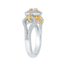 Load image into Gallery viewer, Yellow and Gold Double Halo Engagement Ring Promezza PR0127ECH-44WY-.25
