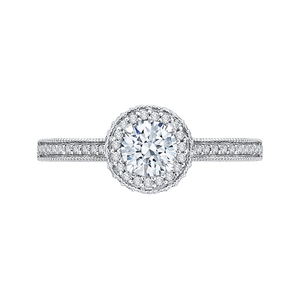 Round Diamond Halo Engagement Ring Promezza PR0133ECH-44W-.50