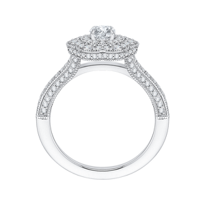Floral Halo Diamond Engagement Ring Promezza PR0134ECH-44W-.25