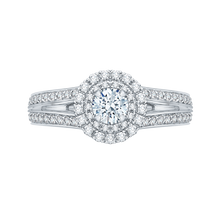Load image into Gallery viewer, Split Shank Double Halo Engagement Ring Promezza PR0136ECQ-44W-.33
