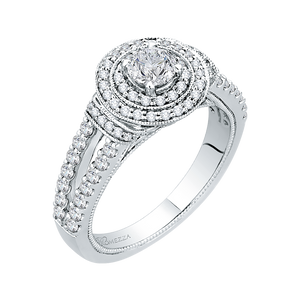 Split Shank Round Cut Diamond Engagement Ring Promezza PR0137ECH-44W-.40