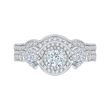 Load image into Gallery viewer, Double Halo Floral Engagement Ring Promezza PR0142ECH-44W-.33

