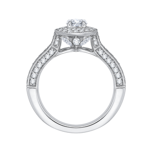 Split Shank Double Halo Engagement Ring Promezza PR0143ECH-44W-.33