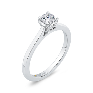 Plain Shank Round Diamond Engagement Ring Promezza PR0172EC-44W-.33