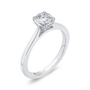 Plain Shank Round Diamond Engagement Ring Promezza PR0172EC-44W-.50
